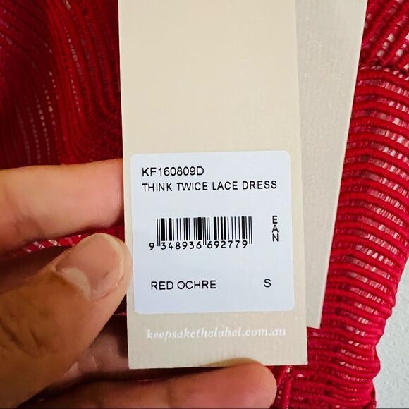 KEEPSAKE WOMEN'S Red Ochre Think Twice Lace Dress Size Small NWT - Picture 11 of 13